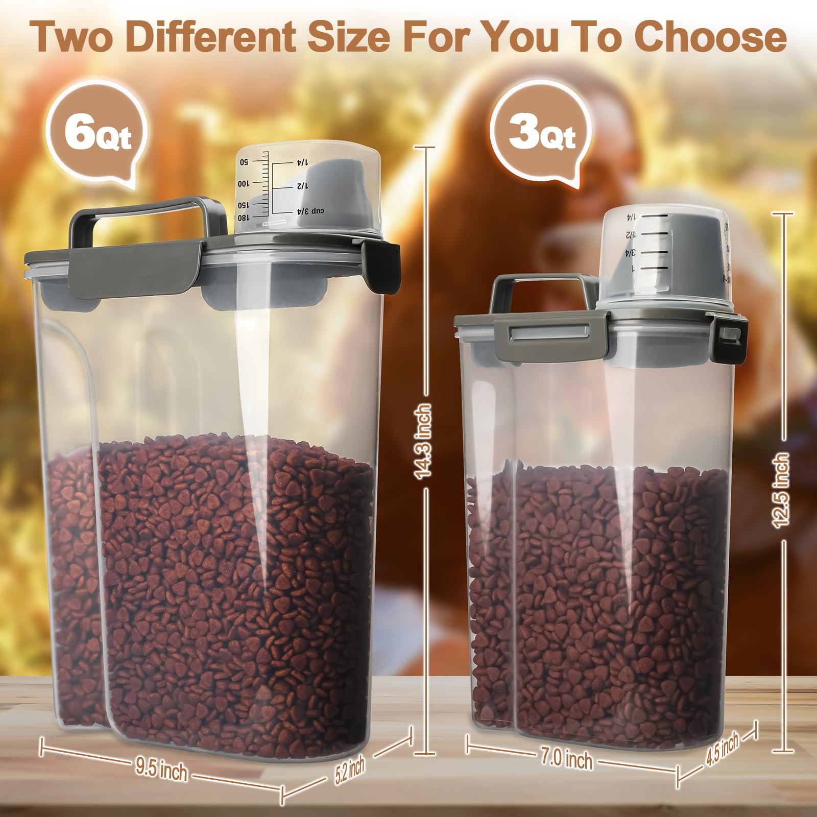 TIOVERY airtight bin keeps pet food safe from moisture and pests.