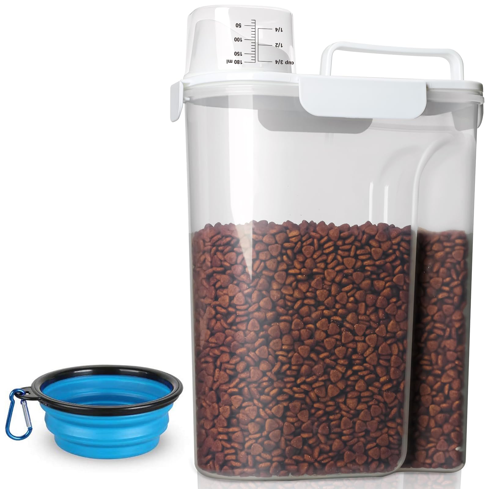 TIOVERY airtight lid on the container keeps kibble fresh and pest-free.