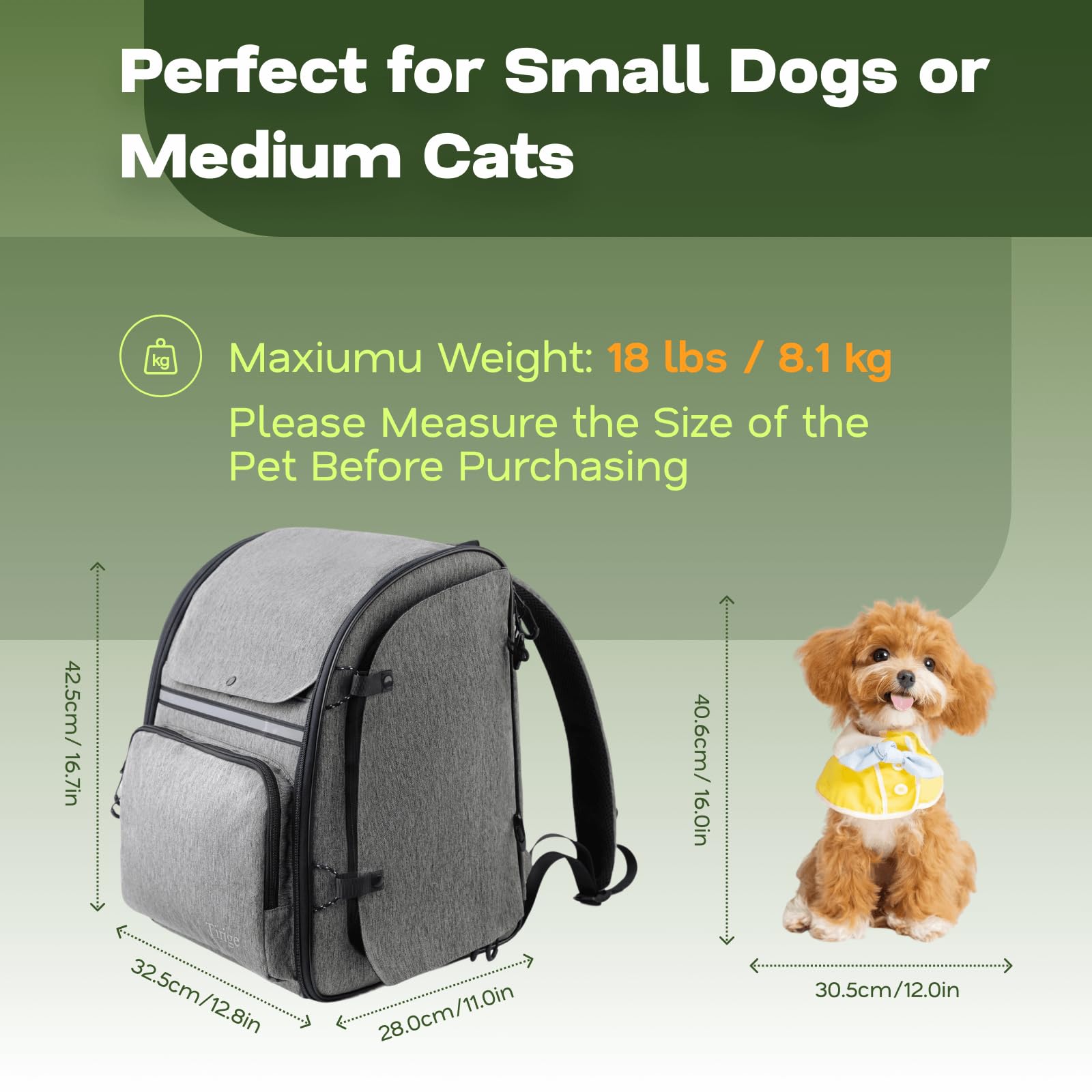 Tirige carrier backpack anxiety-curtain offers privacy to help calm pets during trips.