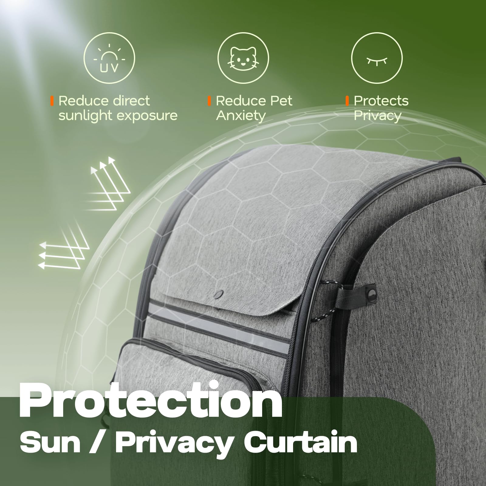 Tirige carrier backpack auto-lock-zipper ensures secure closures for peace of mind.