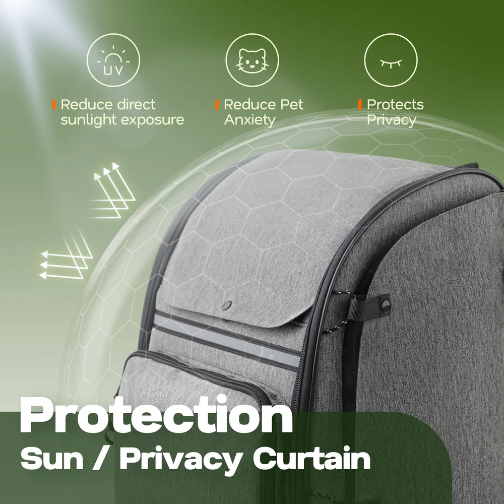 Tirige carrier backpack auto-lock-zipper ensures secure closures for peace of mind.
