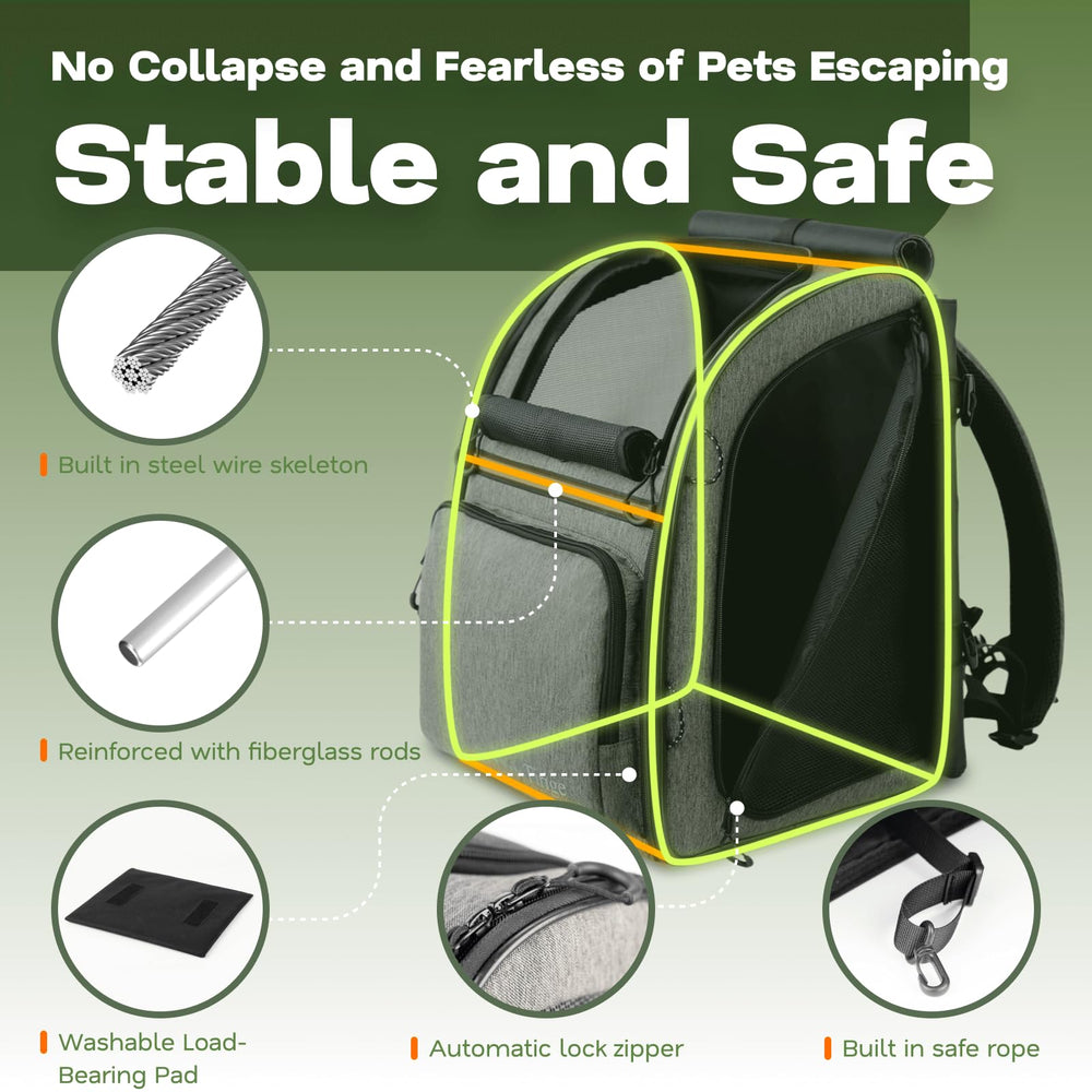 Tirige carrier backpack foldable-design stores compactly when not in use.