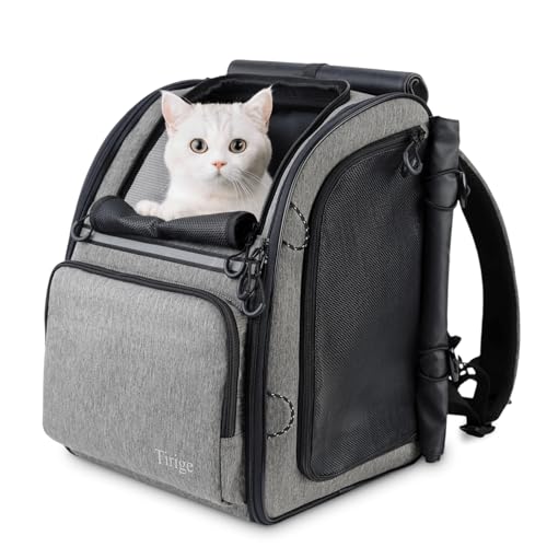 Tirige carrier backpack solid-build provides sturdy frame for secure pet travel.