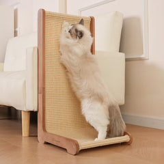 Tismucel scratching post with beechwood base for durable furniture protection.