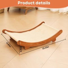 Tismucel sisal scratcher bed hammock showcases cozy lounging next to scratching zones.