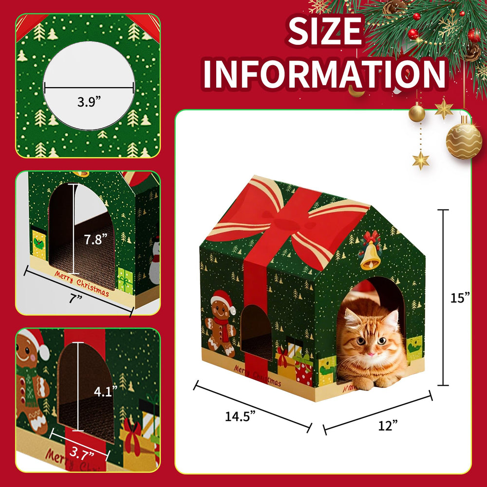 Tisoloow cozy cat house offers a festive, indoor retreat for cats.