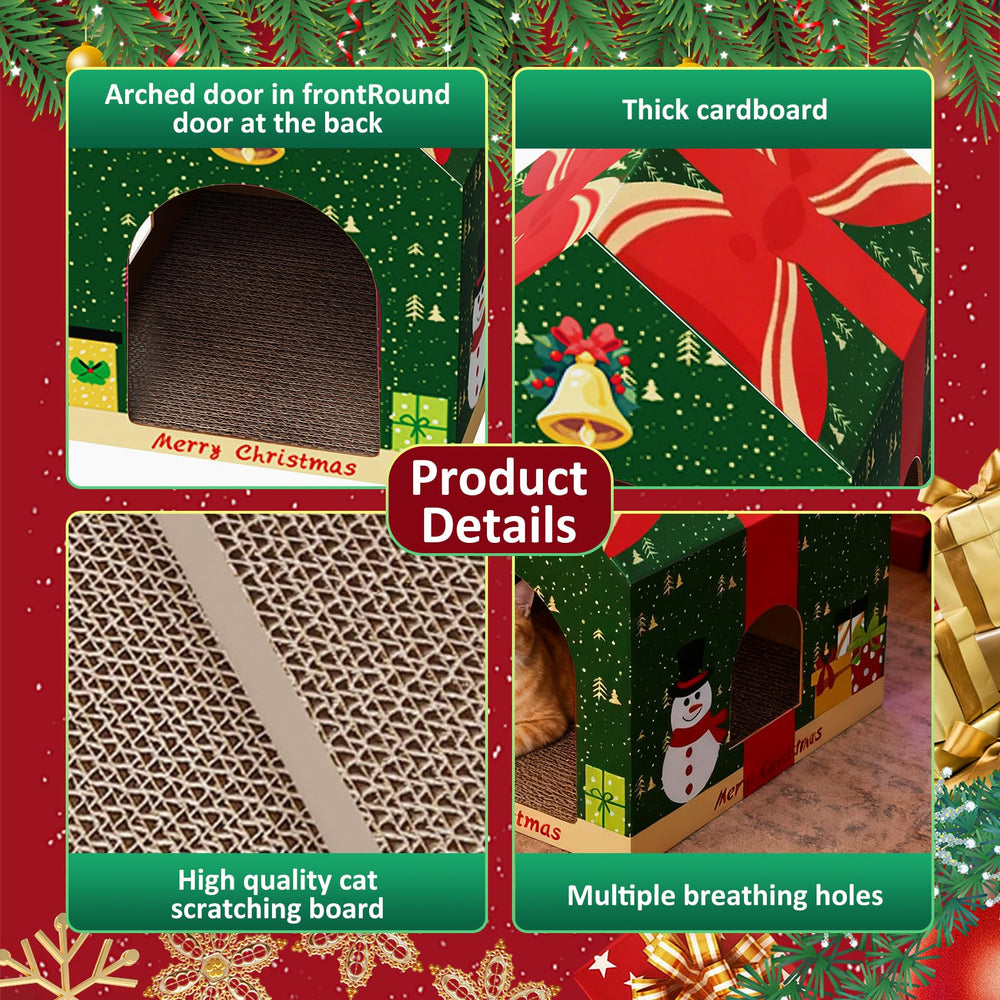 Tisoloow premium pressed cardboard offers a dense, durable cat shelter.