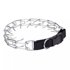 Titan Coastal Pet Easy-On prong collar with side release buckle in black for durable training.