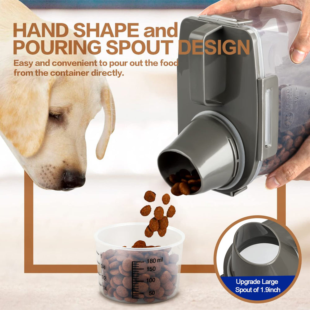 TIOVERY cat food container airtight design keeps kibble fresh.