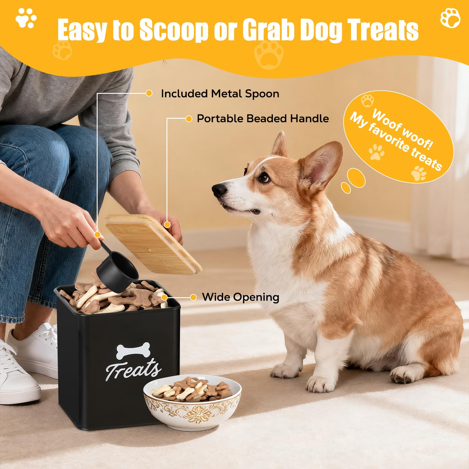 Tivray bamboo lid adds natural style and odor resistance.