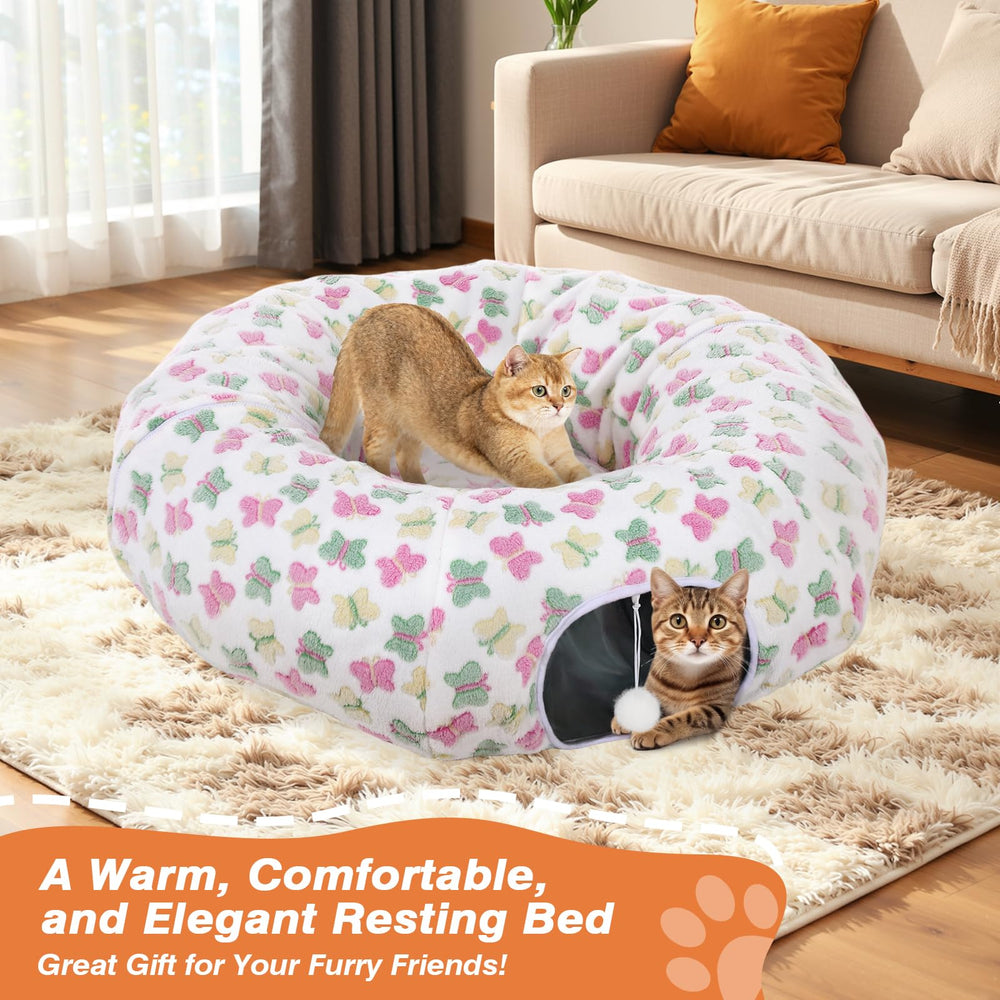 Tivray Cat Tunnel Plush Material emphasizes soft, skin-friendly comfort.