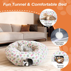 Tivray Christmas Cat Tunnels fur ball decor fosters interactive play and exploration.