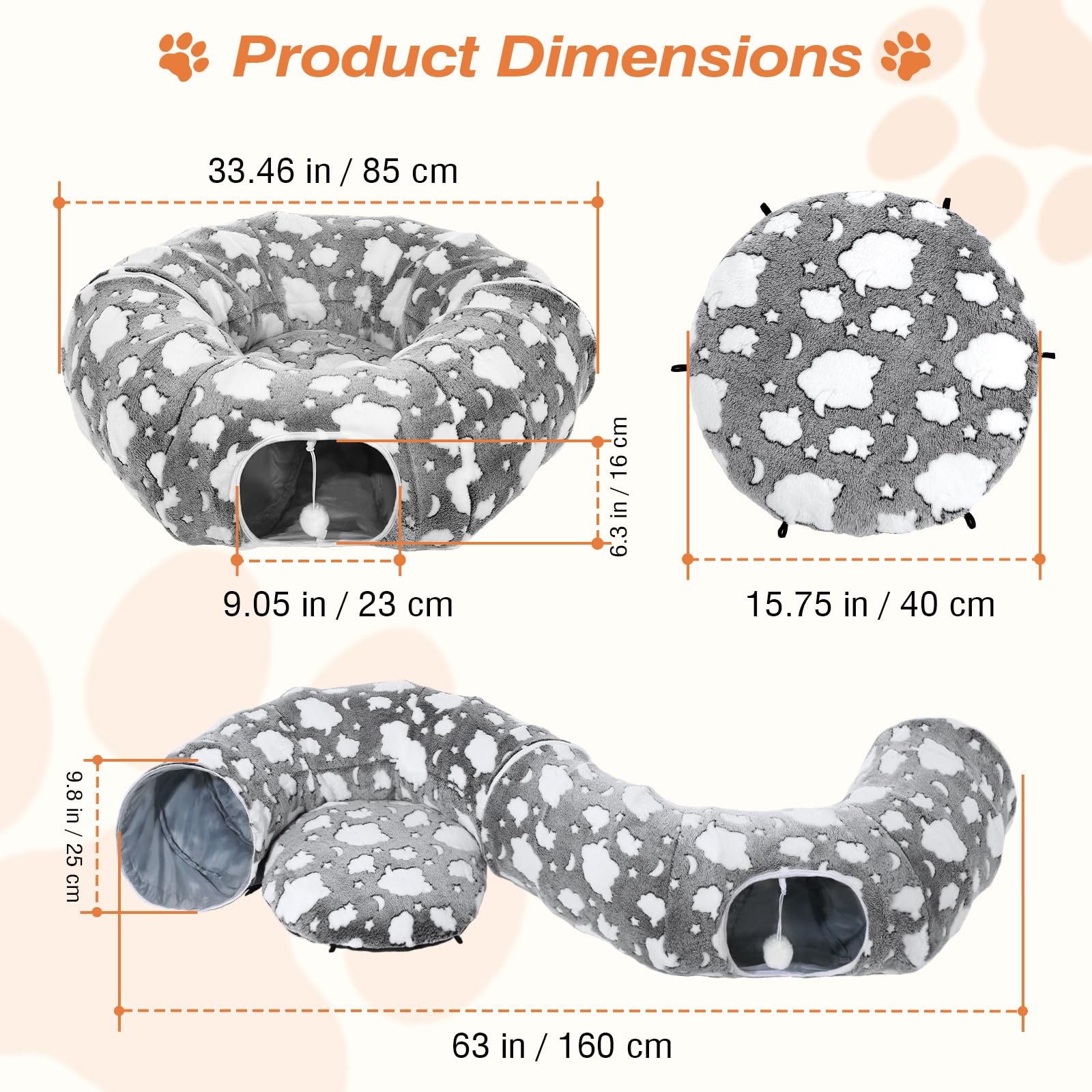 Tivray Christmas tree skirt cat tunnel complements decor while entertaining pets.