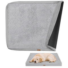 Tivray dog bed cover front view in grey with plush fabric for cozy naps