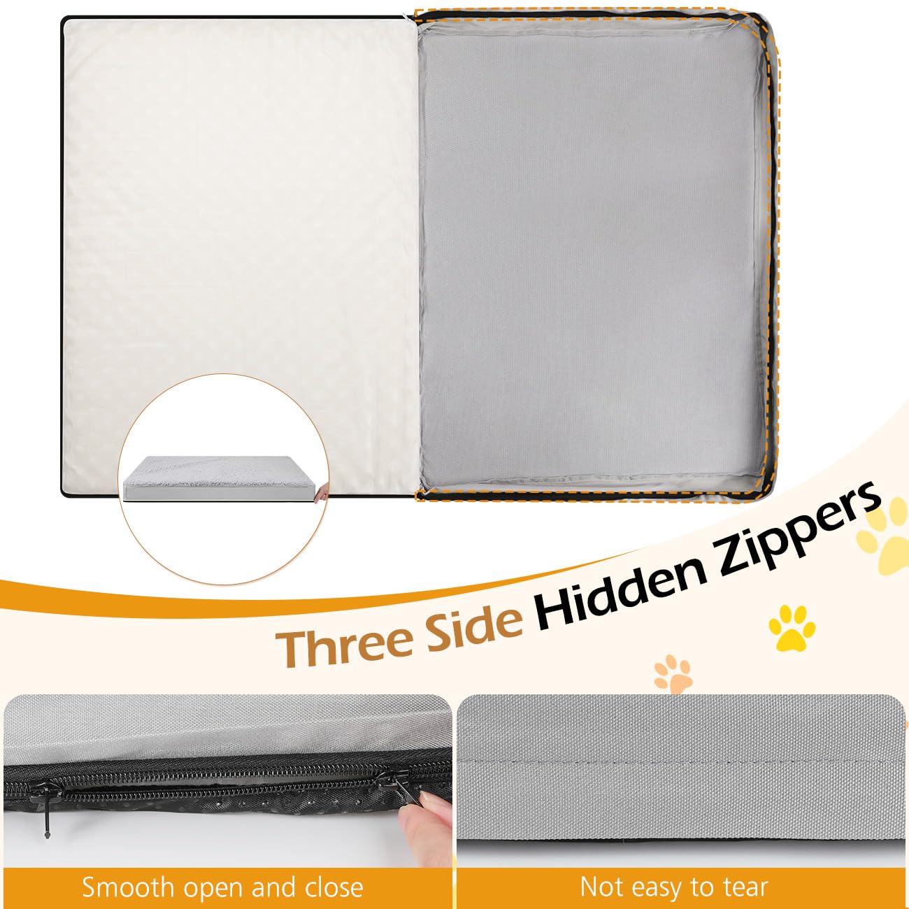 Tivray dog bed cover non-slip adhesive dots keep bed steady