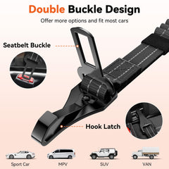 Tivray dog seat belt adjustable length lets dogs lie or peek out comfortably.