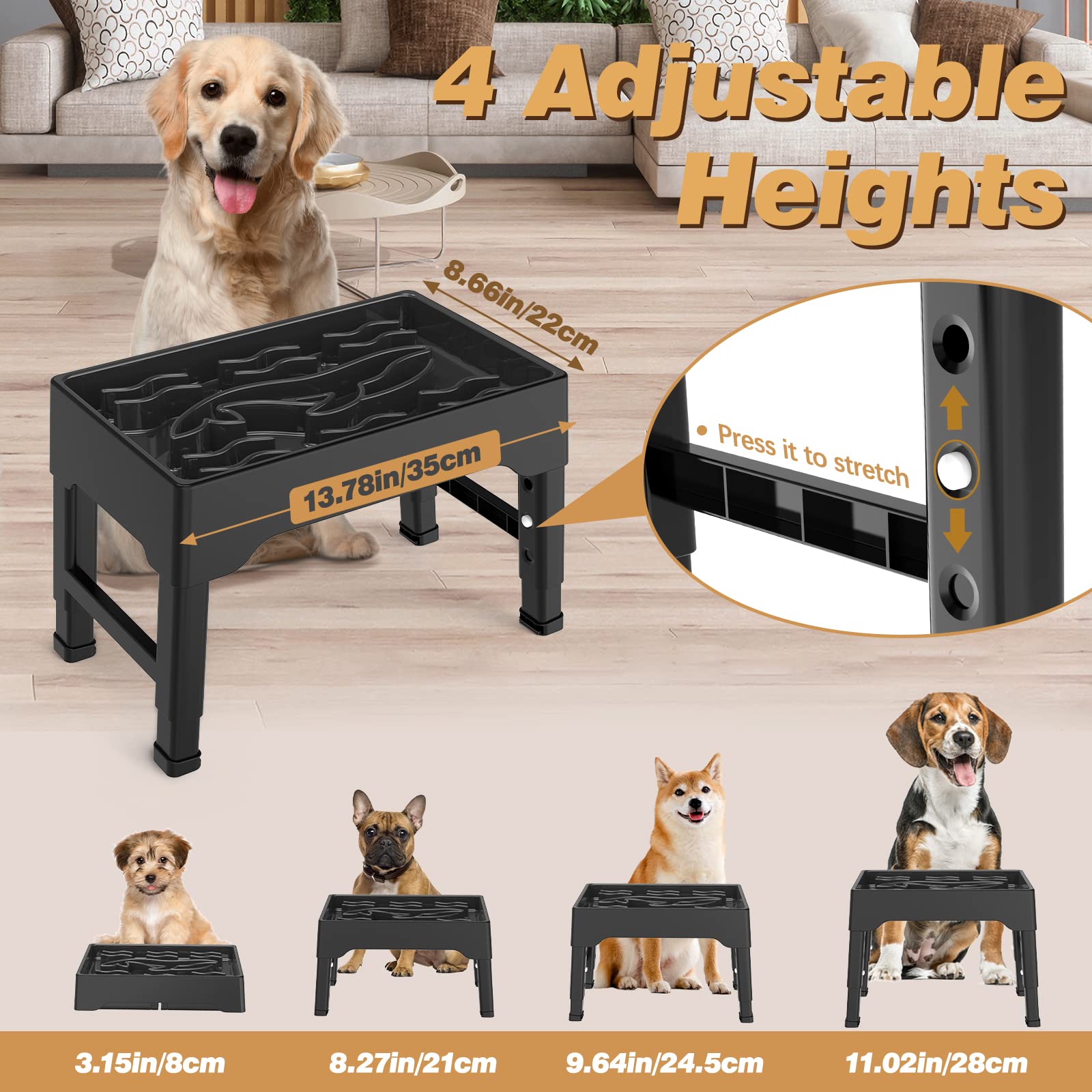 Tivray elevated slow feeder stand provides stable support to prevent tipping during meals.