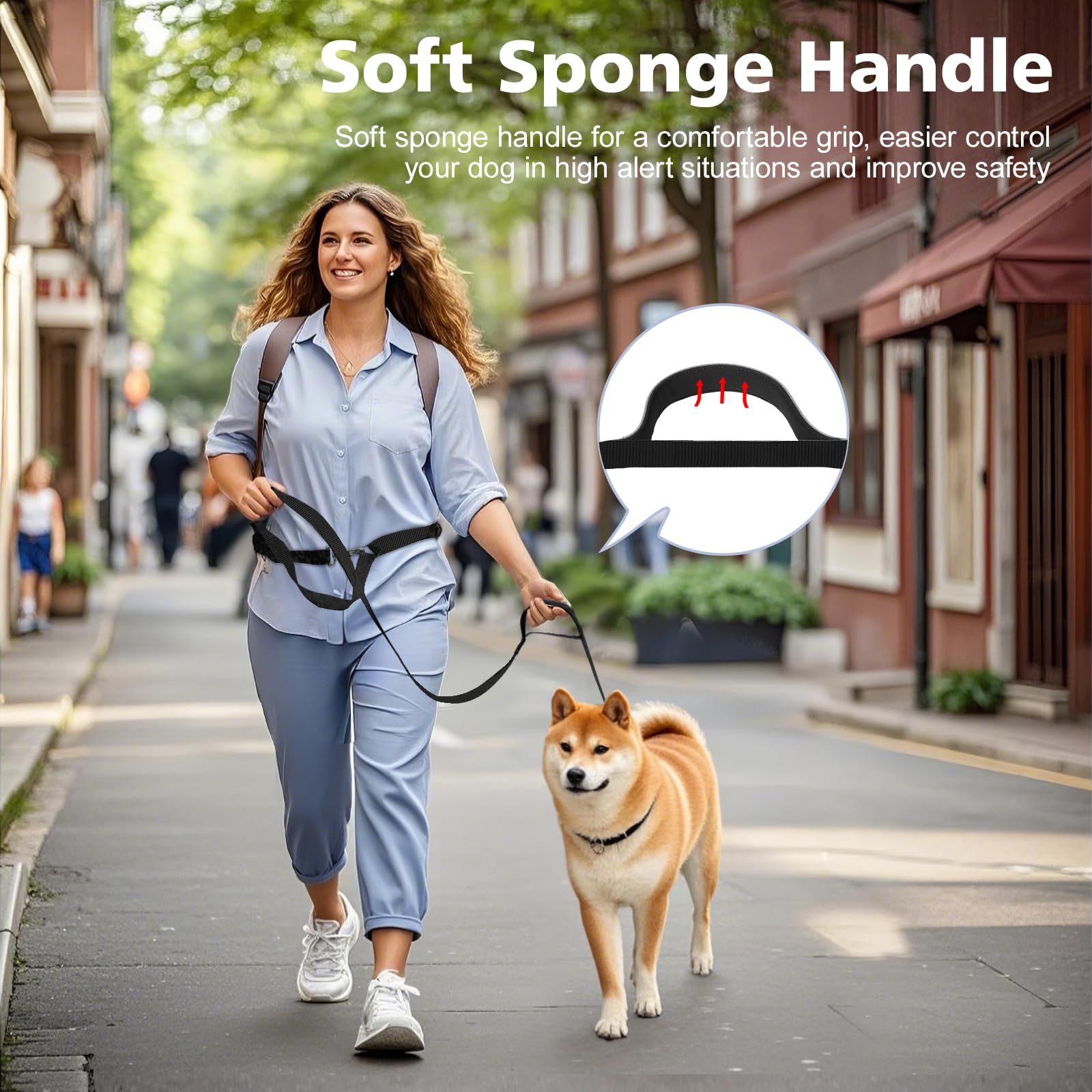 Tivray hands-free leash made of tear-resistant polyester for durable daily use