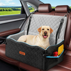Tivray large dog car seat front view with roomy booster for comfortable travel.