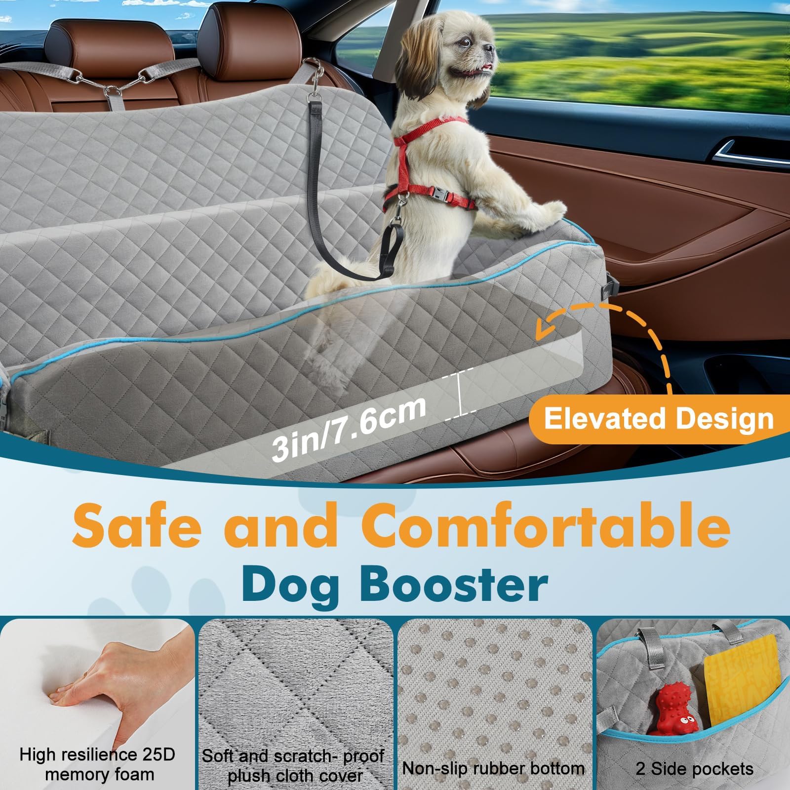 Tivray memory-foam cushion close-up for comfortable cushioning during travel.