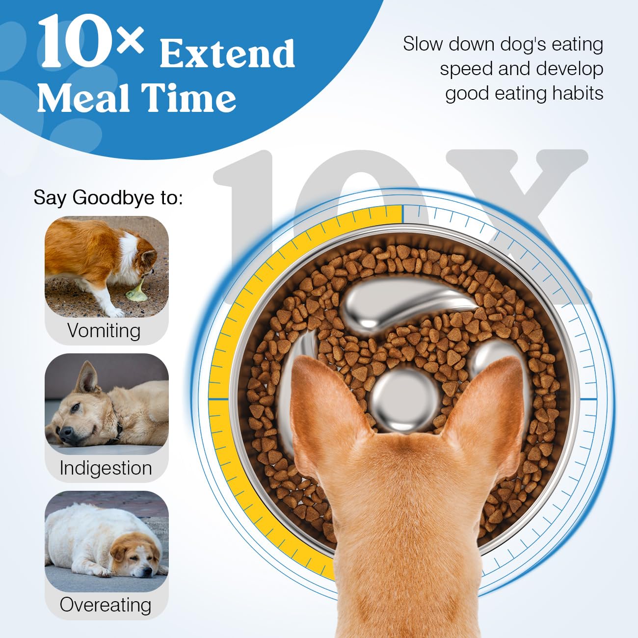 Tivray non-slip bottom keeps the bowl steady during meals.
