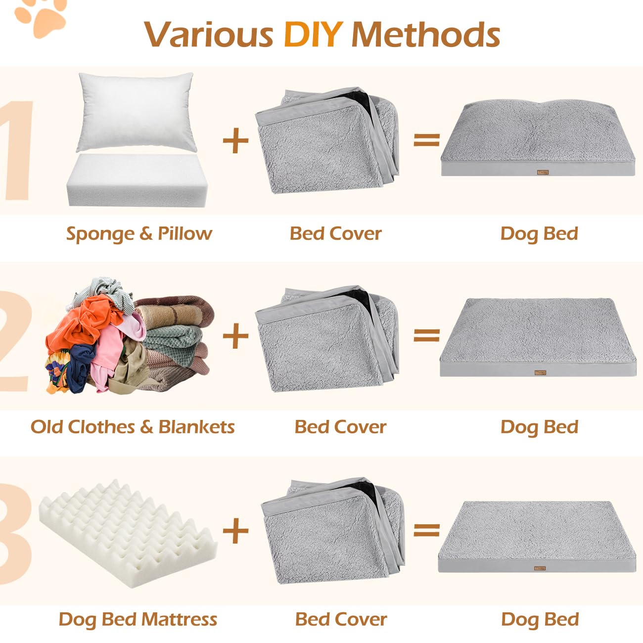 Tivray dog bed cover non-slip dot fabric bottom keeps the bed in place.