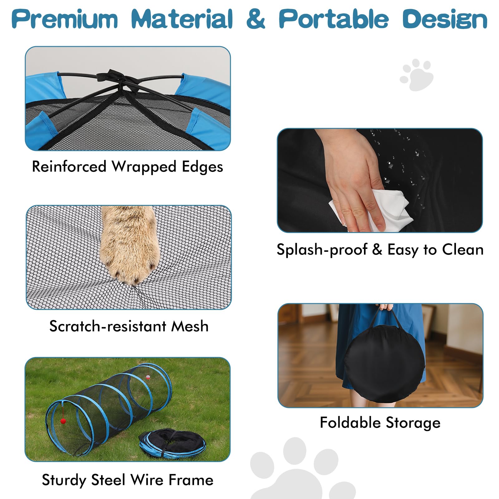 Tivray Outdoor Cat Enclosure breathable mesh ensures visibility and fresh air.