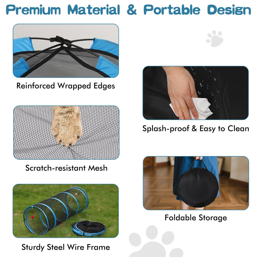 Tivray Outdoor Cat Enclosure breathable mesh ensures visibility and fresh air.