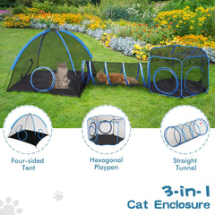 Tivray Outdoor Cat Enclosure hexagon playpen enables roomy outdoor exploration.