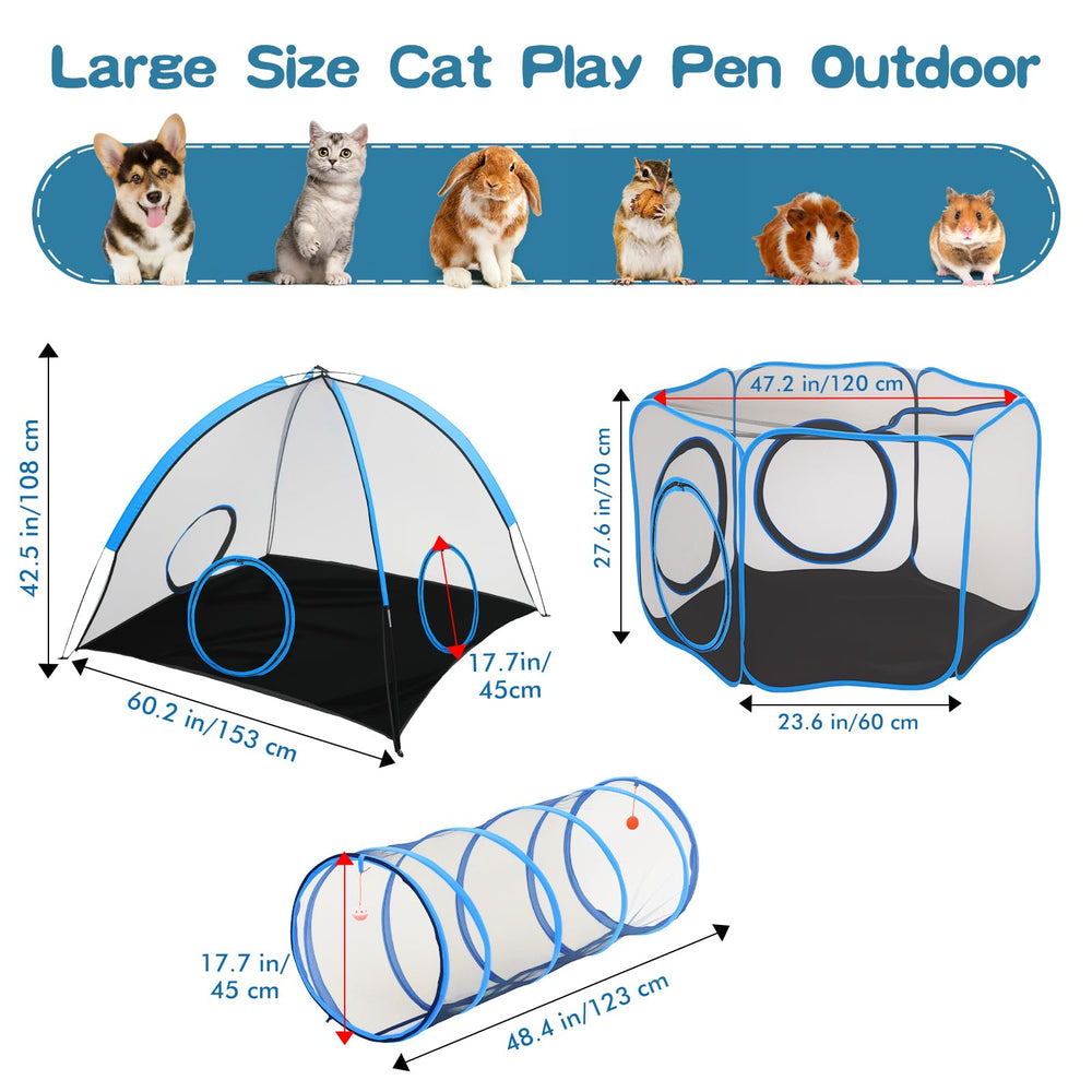 Tivray Outdoor Cat Enclosure tunnel provides easy indoor-outdoor passage for cats.