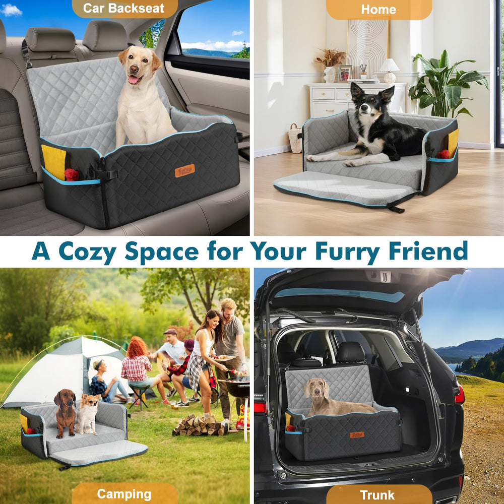 Tivray side pockets storage keeps treats and toys within reach.