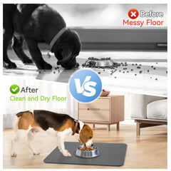 Tivray absorbent diatomaceous earth mat quickly soaks spills.