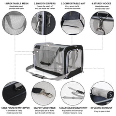 TIYOLAT cat carrier includes safety leash clip for added security during trips.