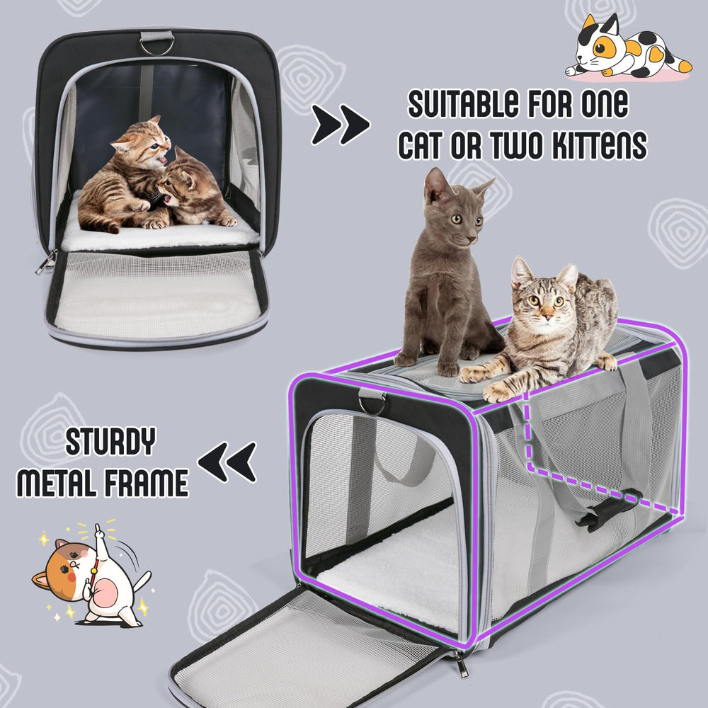 TIYOLAT cat carrier features adjustable shoulder strap and handle for versatile transport.
