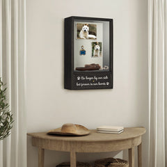 TJ.MOREE dog memorial shadow box frame close-up emphasizes vintage style that fits any décor