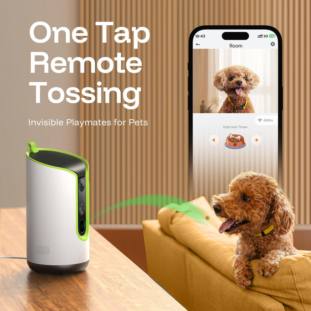TKENPRO 360° auto-tracking keeps your pet in frame as it moves.