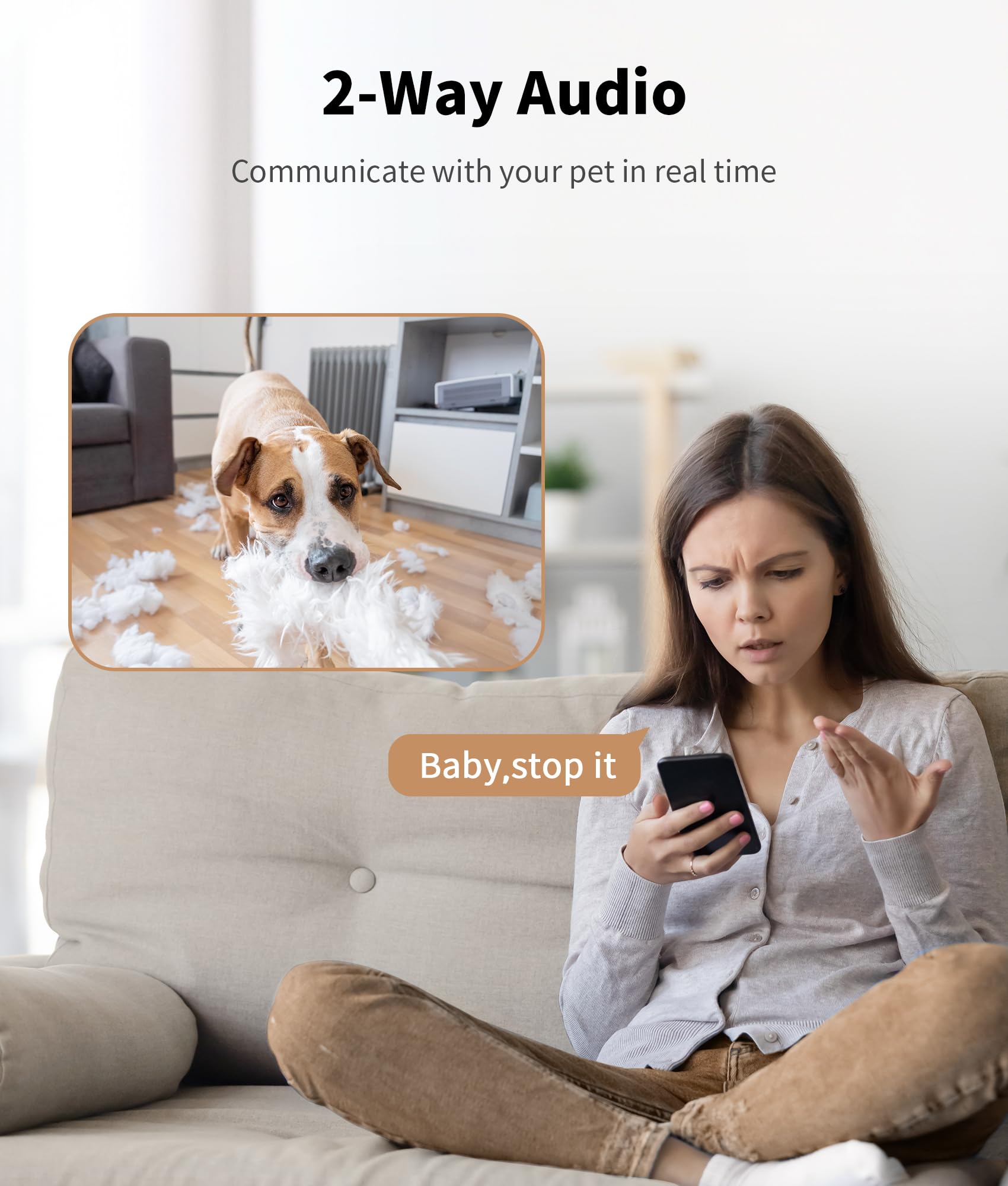 TKENPRO two-way talk supports real-time pet communication.