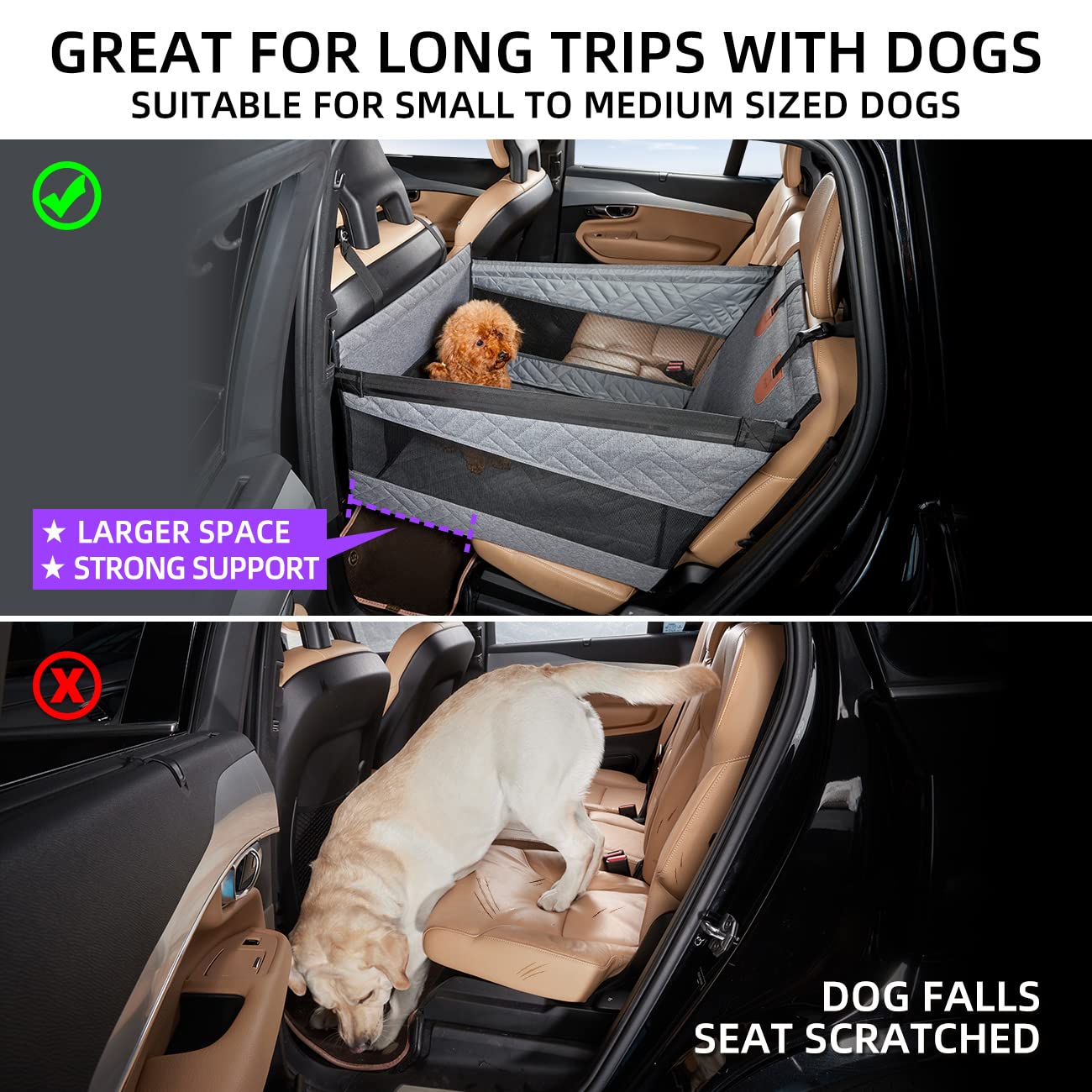 TKYZ dog car seat cover waterproof keeps interiors clean during trips.