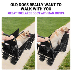 TKYZ dog stroller tailgate open expands resting space.