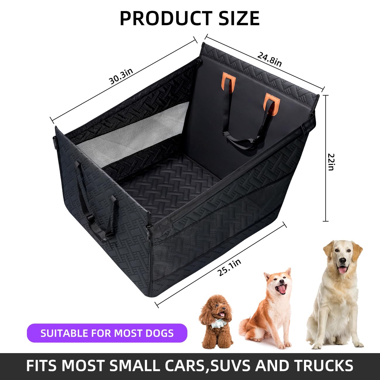 TKYZ non-slip design keeps dogs secure on the back seat during drives.