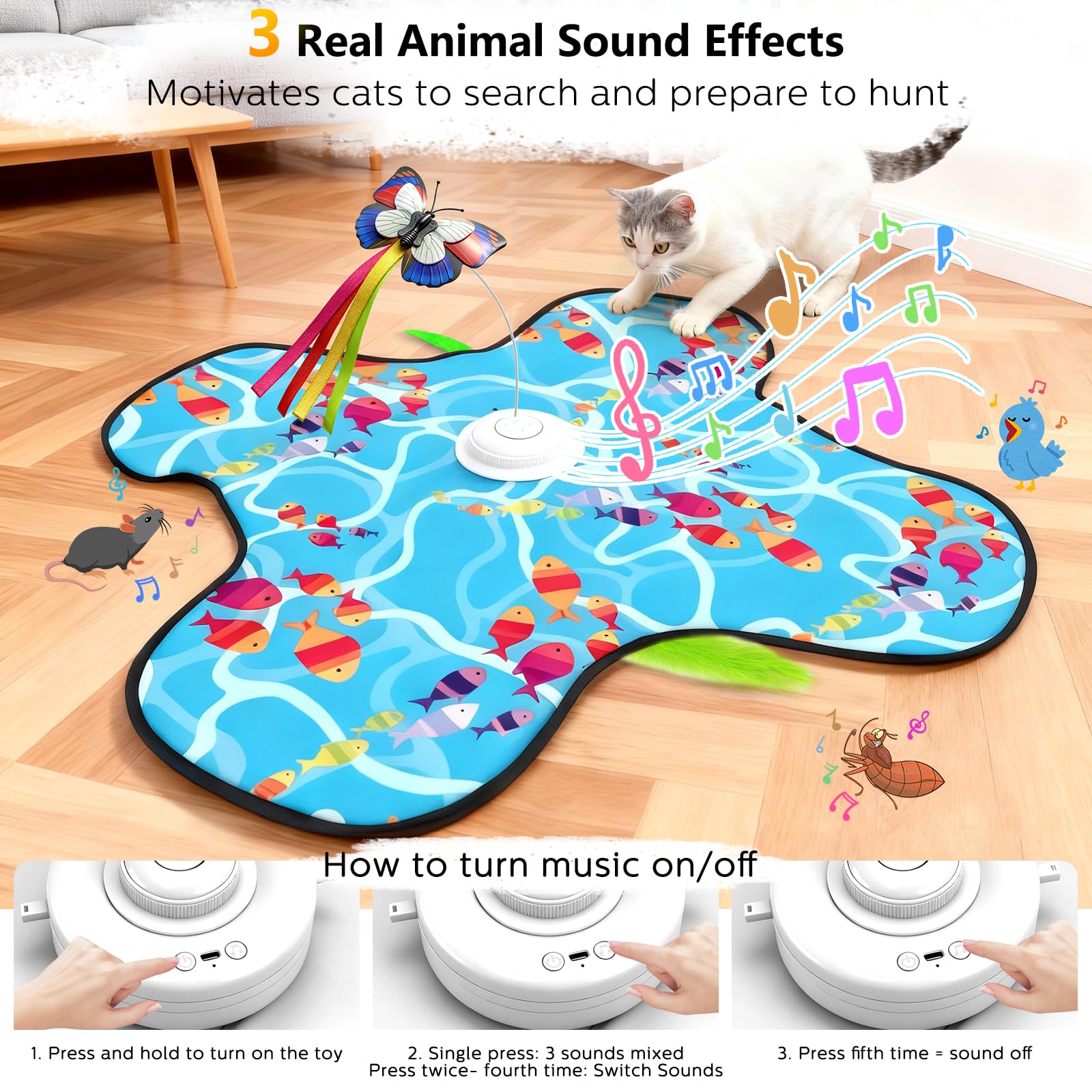 Tlaijiang three-modes cat toy lets you tailor play intensity to your cat's energy