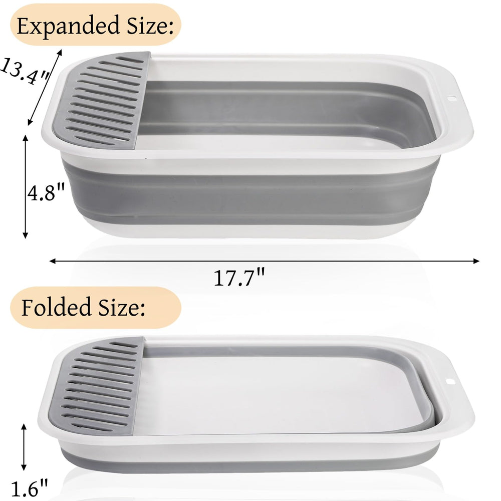Tlence collapsible cat litter box folded compact for space-saving storage