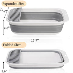 Tlence collapsible cat litter box folded compact for space-saving storage