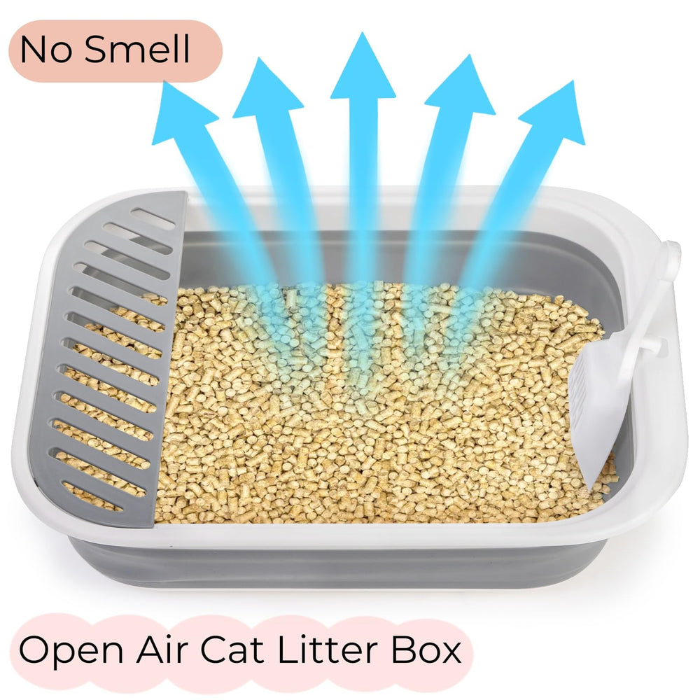 Tlence collapsible cat litter box with detachable leak-proof pedal reduces tracking
