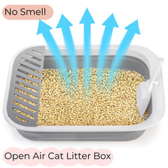 Tlence collapsible cat litter box with detachable leak-proof pedal reduces tracking