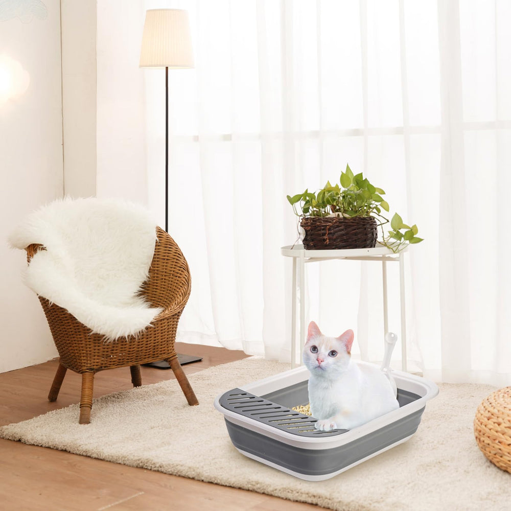 Tlence collapsible cat litter box premium PP silicone materials for durability