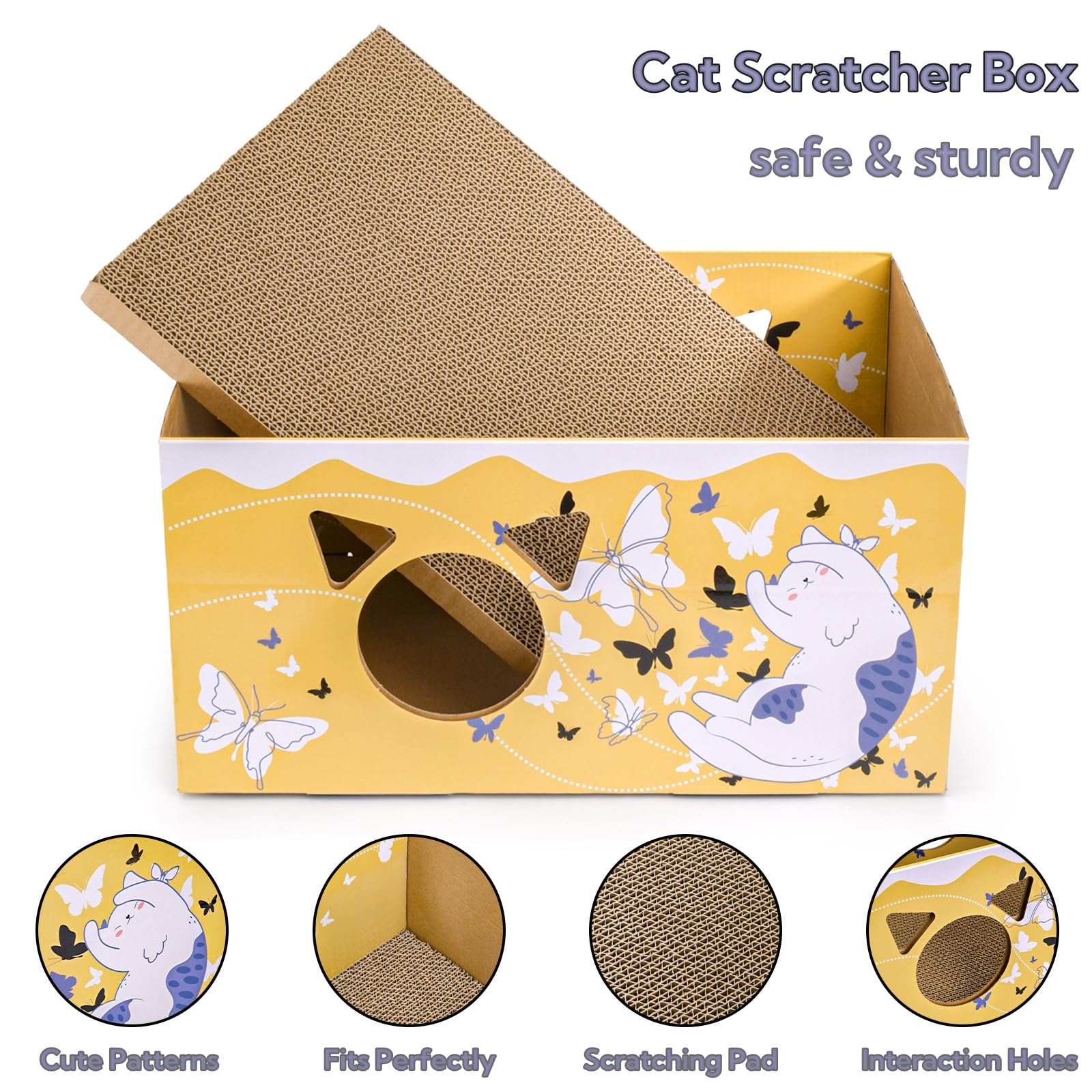 Tlence double-sided scratch pad closeup shows durable corrugated cardboard for long-lasting use.