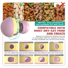 TLKNG cat treat-dispensing toy adjustable-dispensing-hole demonstrates customizable challenge