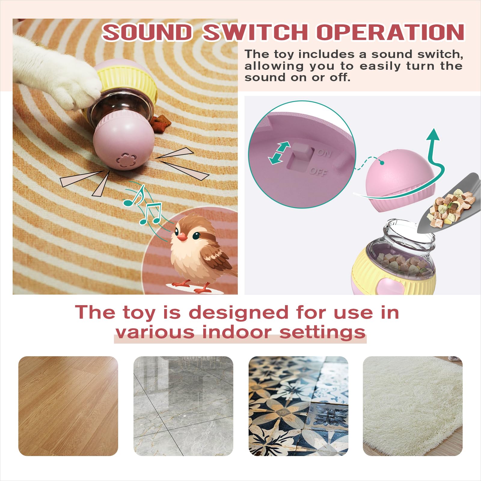 TLKNG cat treat-dispensing toy safe-materials design uses BPA-free ABS for worry-free play
