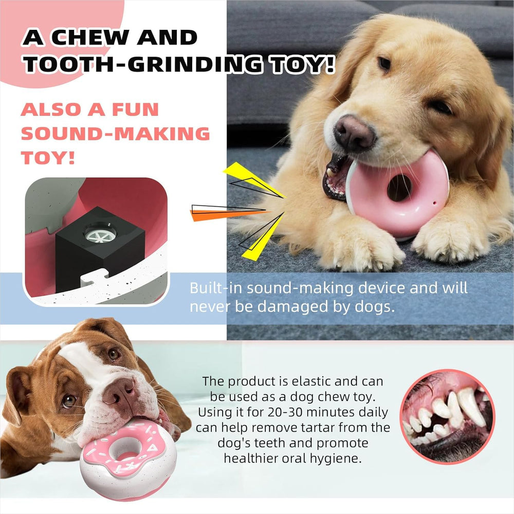 TLKNG donut dog toy indoor outdoor, ideal for fetch and playtime.
